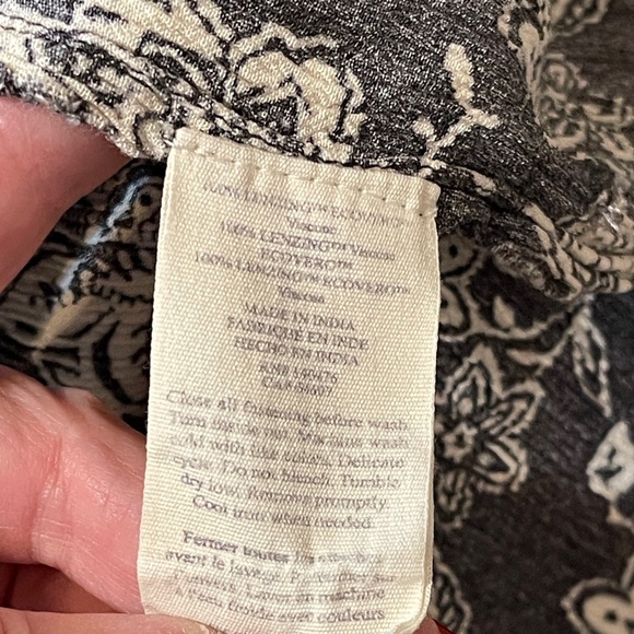 Faherty Chocolate Brown Floral Dress Orinda Crepe Ruffle Boho XL - No Tie - Picture 10 of 12